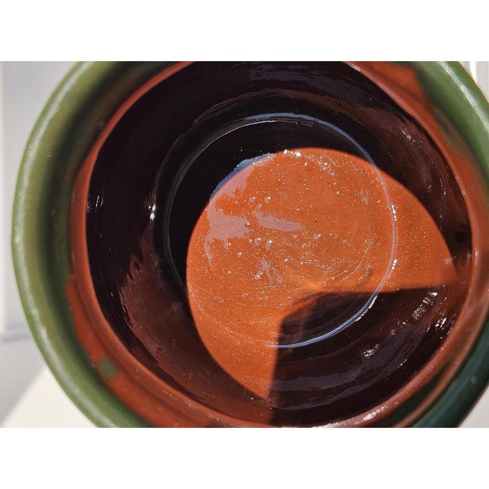 Vintage Folk Art Pottery Mug Mexican Terracotta Handpainted Swirl Rustic Decor - Picture 4 of 9